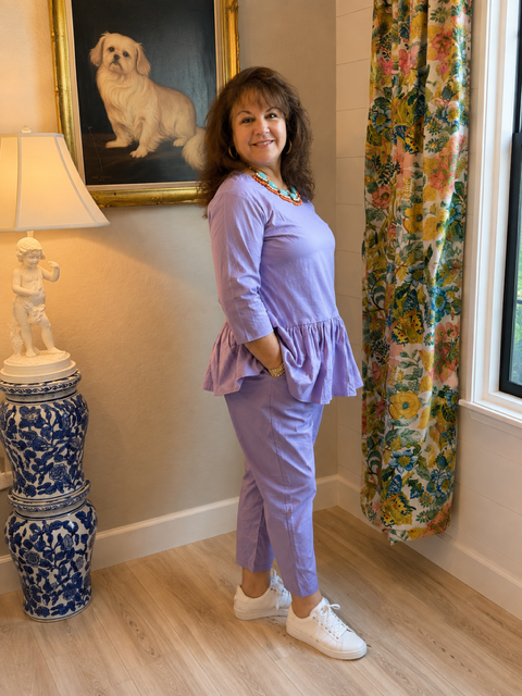 Cotton Lavender Poplin Coordinated Set