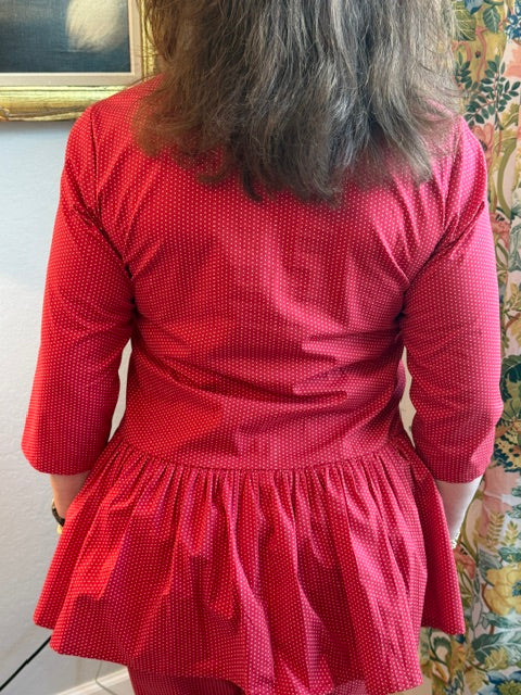 Cotton Red Pin-Dot Coordinated Set