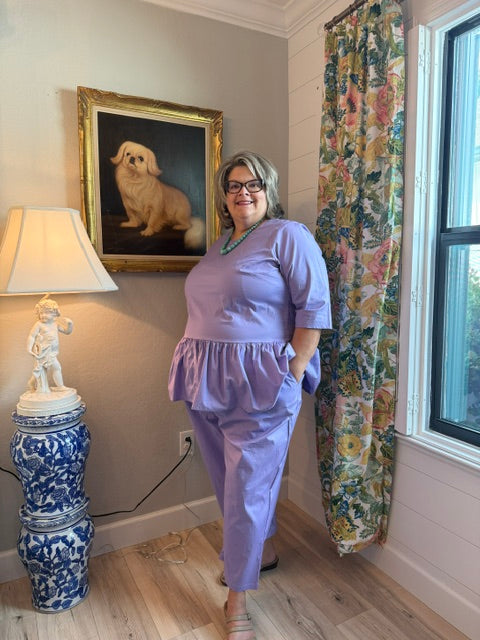 Cotton Lavender Poplin Coordinated Set
