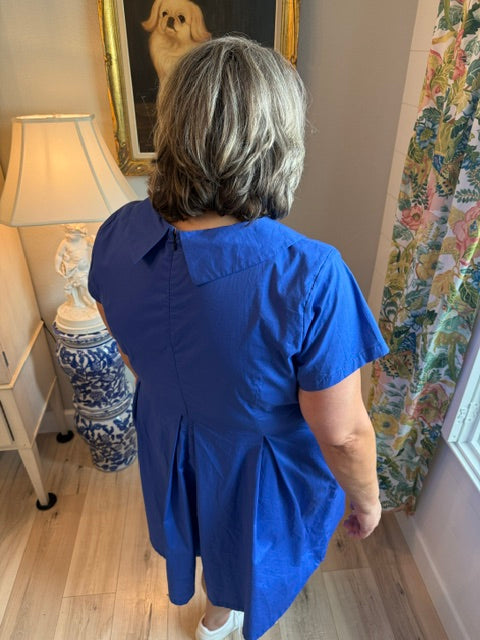 Cornflower Blue Poplin Midi Dress