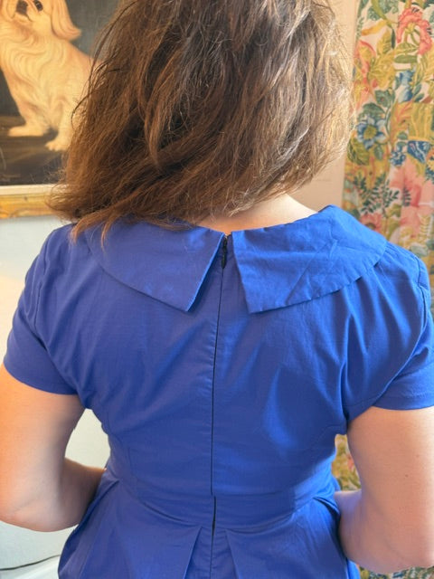 Cornflower Blue Poplin Midi Dress