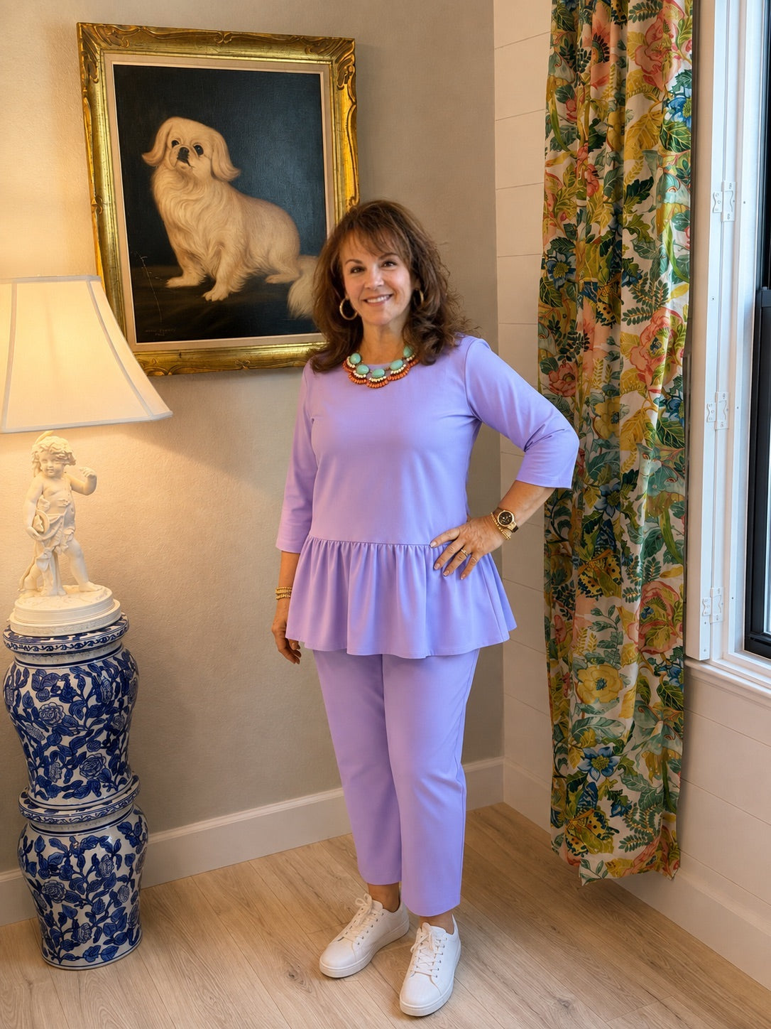 Cotton Lavender Poplin Coordinated Set