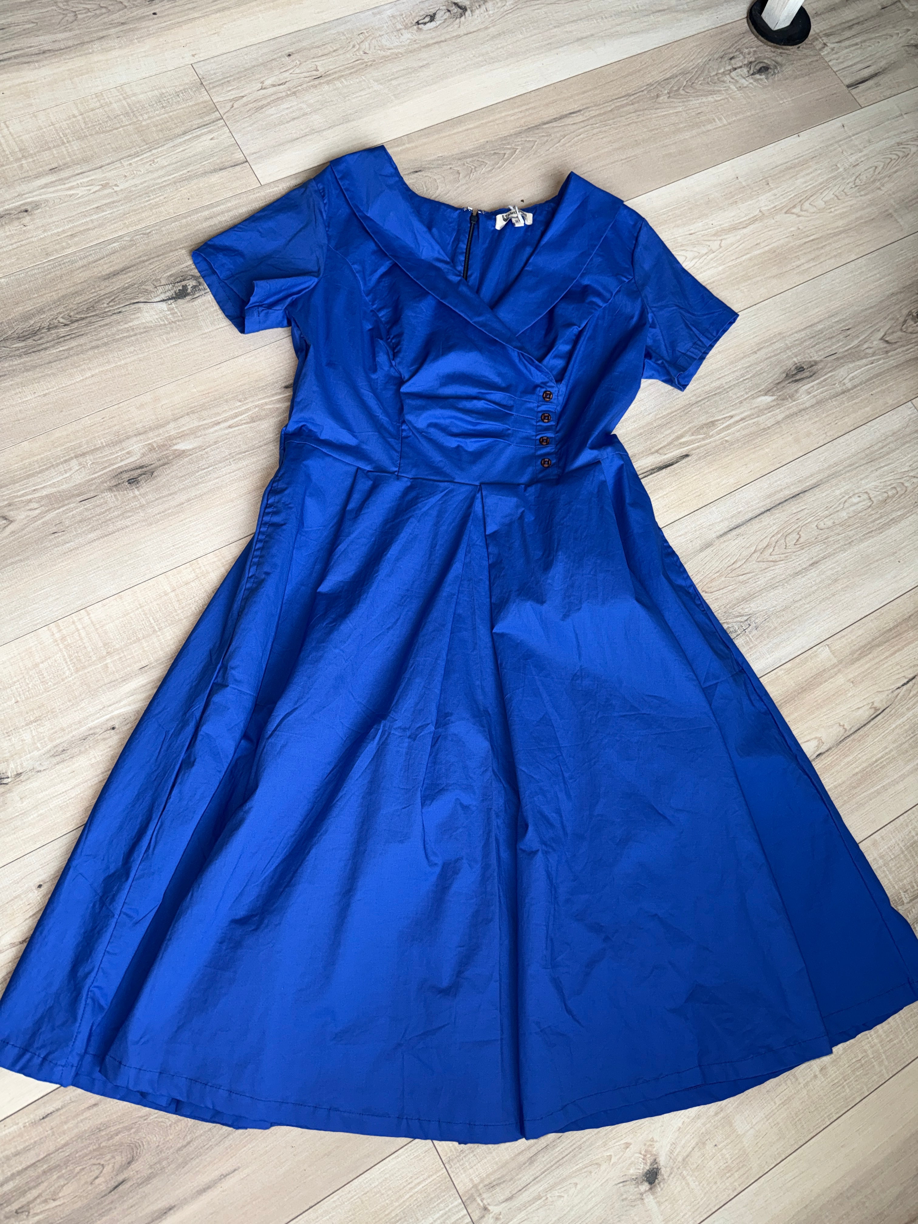 Cornflower Blue Poplin Midi Dress